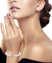 Giani Bernini Freshwater Pearl Stretch Bracelet and Stud Earrings Set