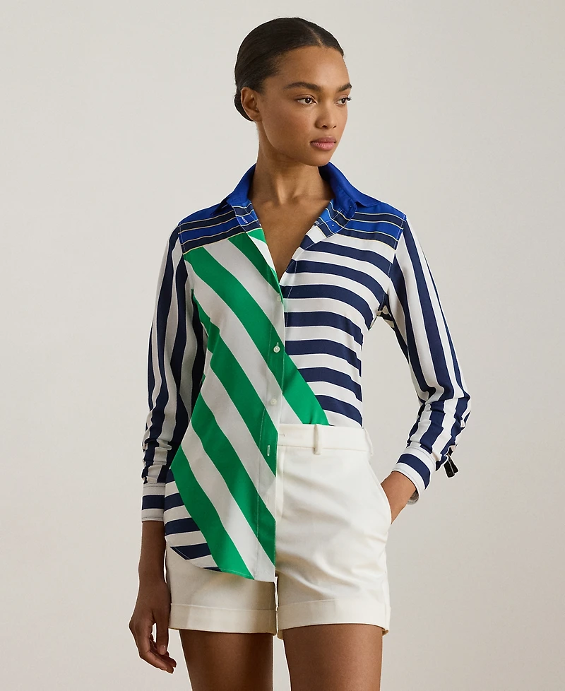 Lauren Ralph Petite Long-Sleeve Striped Shirt