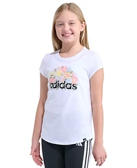 adidas Girls' 8-16 Essential Short-Sleeve Ribbed Crewneck T-Shirt