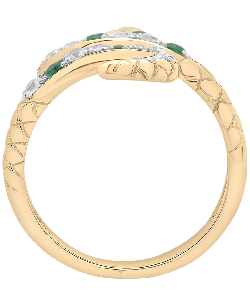 Macy's Emerald (1/4 ct. t.w.) and White Sapphire (1/2 ct. t.w.) Ring in 14k Yellow Gold