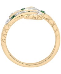 Macy's Emerald (1/4 ct. t.w.) and White Sapphire (1/2 ct. t.w.) Ring in 14k Yellow Gold