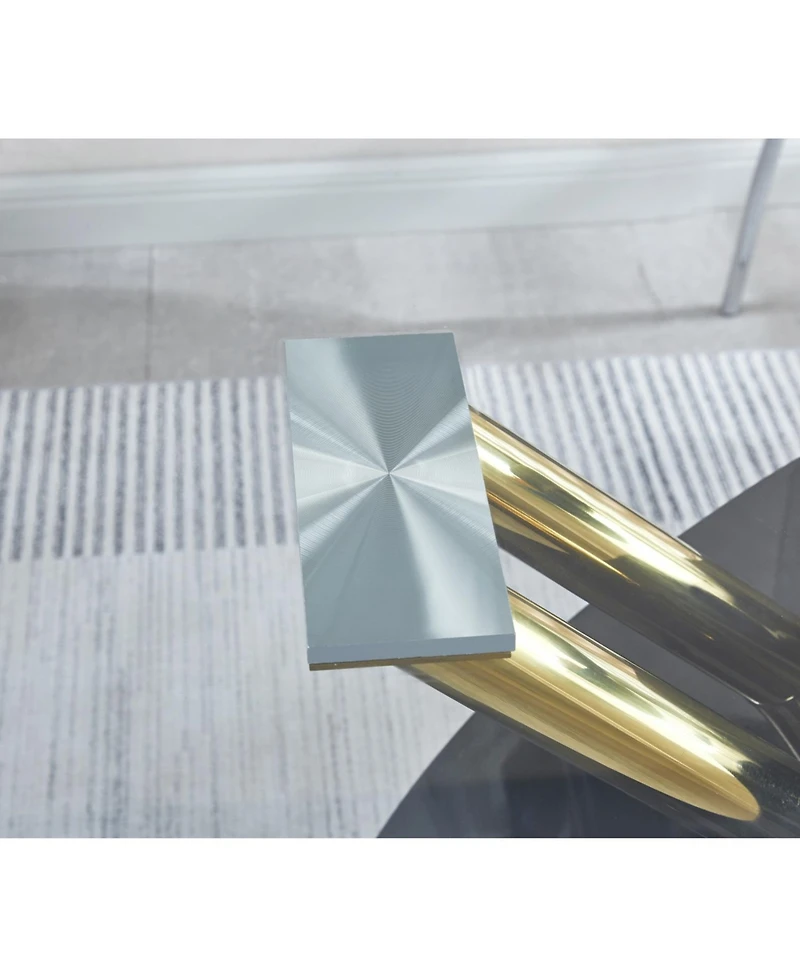 Streamdale Furniture Luxury Glass Top Dining Table (2 Colors)