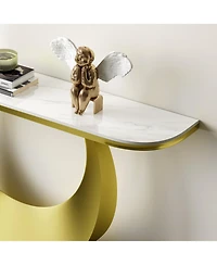 Streamdale Premium Faux Marble Console Table with Gold Base (120cm/47in)