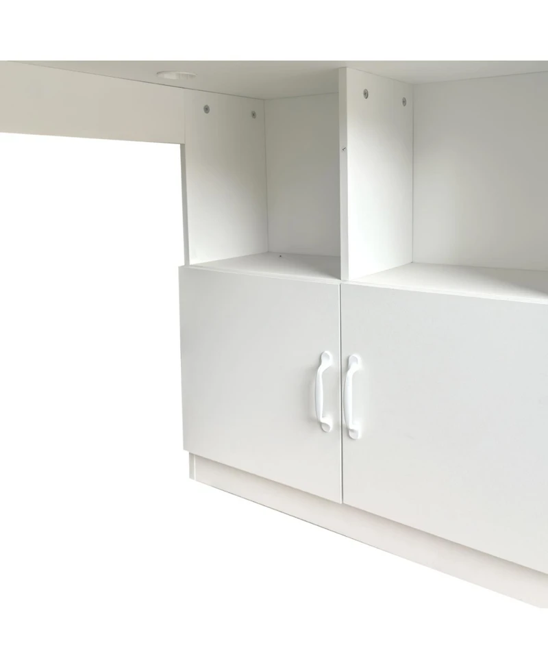 Streamdale Furniture Streamdale L-Shaped Corner Computer Desk with Drawers, Bookshelf & Hutch, White