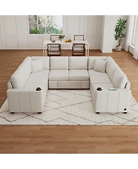 Streamdale Furniture 107" Sectional Sofa Bed U-Shape