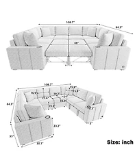Streamdale Furniture 108.7" Sectional Pull-out Sofa Bed