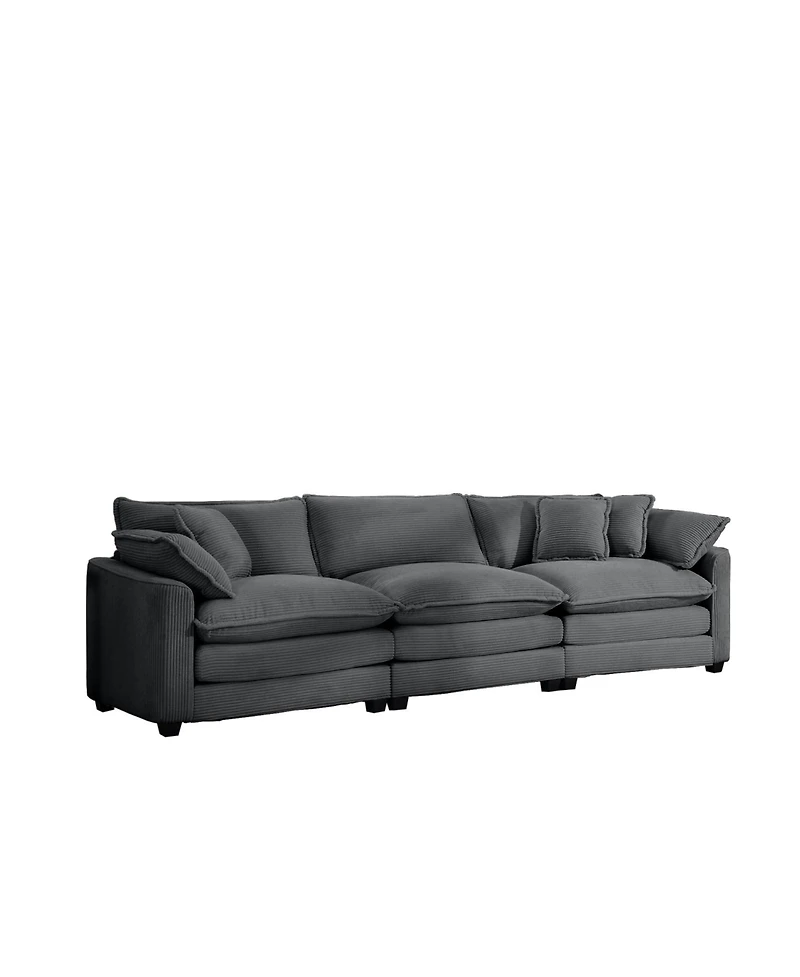 Streamdale Furniture Mid-Century Modern Corduroy Sectional Sofa