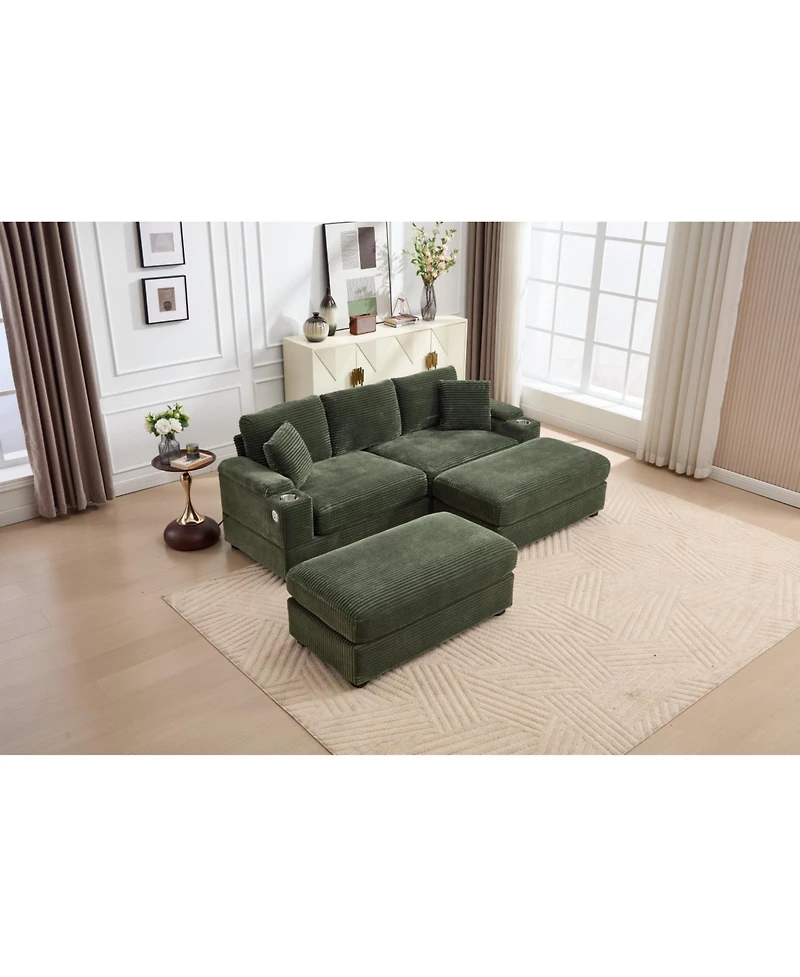 Streamdale Modular Sectional Sofa Bed Set - Green