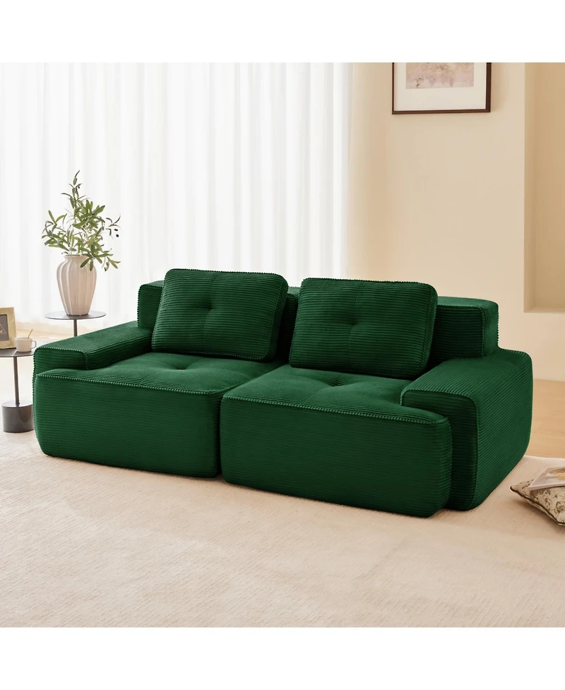 Streamdale Furniture Modern L-Shaped Corduroy Sectional Sofa