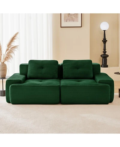 Streamdale Furniture Modern L-Shaped Corduroy Sectional Sofa
