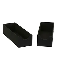 Household Essentials 2-Pack of Drawer Organizers, 3” H x 4” W x 12” D, Black Linen
