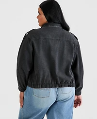 And Now This Trendy Plus Denim Moto Jacket, Macy's Exclusive
