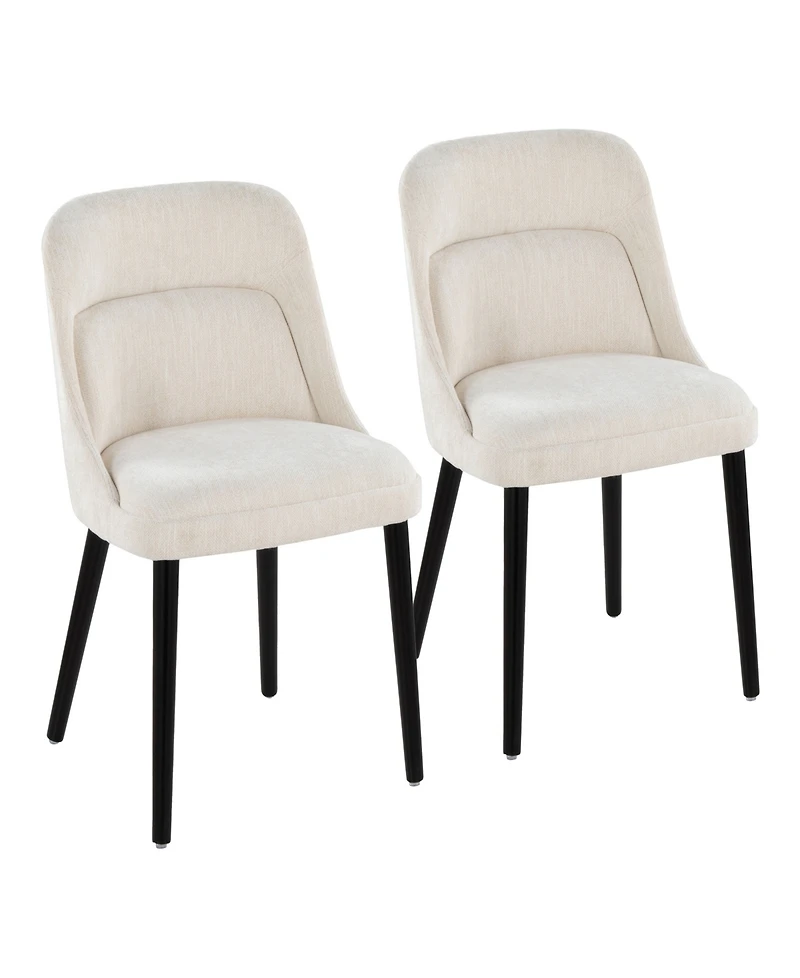 Lumisource Fabric Rina Mid-Century Modern Dining Chair, Set of 2