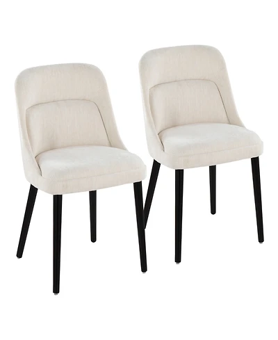 Lumisource Fabric Rina Mid-Century Modern Dining Chair, Set of 2