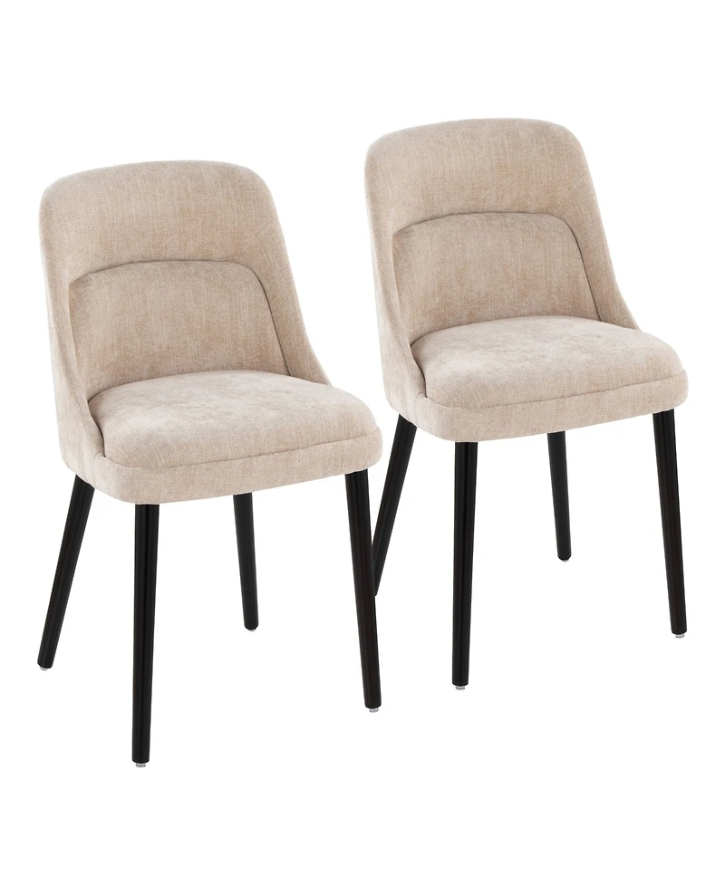 Lumisource Fabric Rina Mid-Century Modern Dining Chair, Set of 2