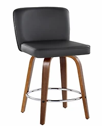 Lumisource Fabric Henry Contemporary Fixed-Height Counter Stool, Set of 2