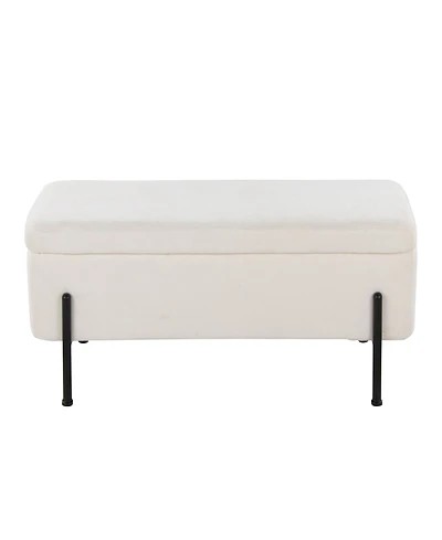 Lumisource 17.25" Fabric Daniella Contemporary Storage Bench