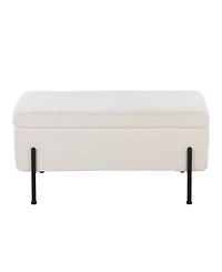 Lumisource 17.25" Fabric Daniella Contemporary Storage Bench