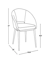 Lumisource 31" Fabric Renee Contemporary Dining Chair
