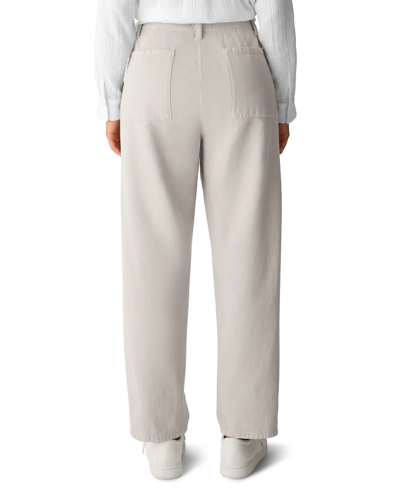 Eileen Fisher Women's Easy Tapered Zipper & Button Mid Rise Pants
