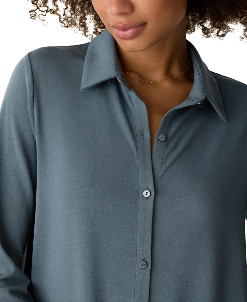 Eileen Fisher Women's Classic Collar Jersey Shirt Dress, Regular And Petites