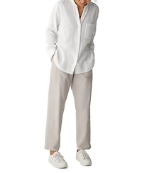 Eileen Fisher Petite Mandarin Collar Top