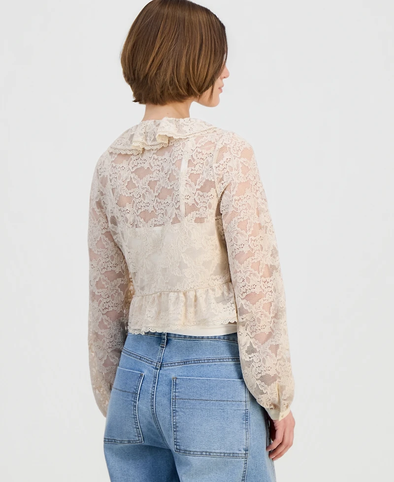 And Now This Women's Ruffled Lace Top, Macy's Exclusive