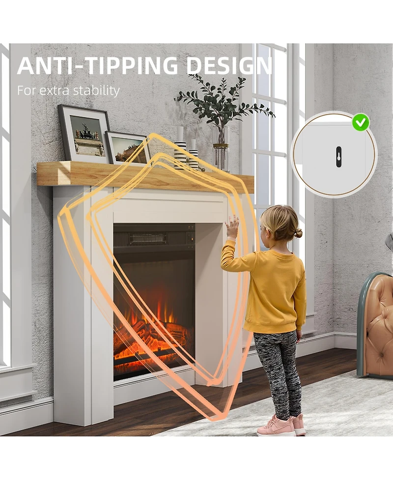 Homcom Modern Fireplace Mantel, Fireplace Surround with Leg, Natural Wood