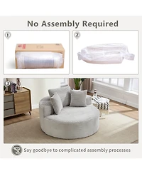 Boyel Living Round Sofa Bed with Memory Foam Sectional Couches for Living Room