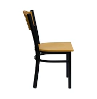 Emma+Oliver 2 Pack Slat Back Metal Restaurant Chair