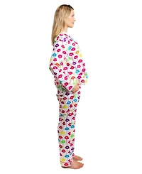 Sant and Abel Women's ganic Cotton Poplin Button Down Long Sleeve Pajama Set