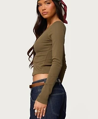 Edikted Women's Rion Asymmetric Long Sleeve Top