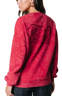 Colourful Rebel Women's Braid Acid Wash Dropped Shoulder Sweaters