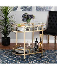 Furniture Leighton 18" Glass Contemporary Wine Cart