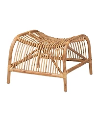 Furniture Lamaria 22.4" Rattan Bohemian Footstool