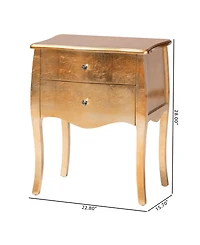 Furniture Patrice 22.8" Wood 2-Drawer End Table