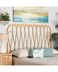 Furniture Carrick 2" Rattan Bohemian Queen Wall-mount Headboard