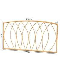 Furniture Halia 2" Rattan Bohemian Queen Wall-mount Headboard