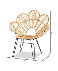Furniture Garan 37.8" Rattan Bohemian Accent Chair