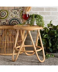 Furniture Rinjani 15.7" Rattan Bohemian End Table