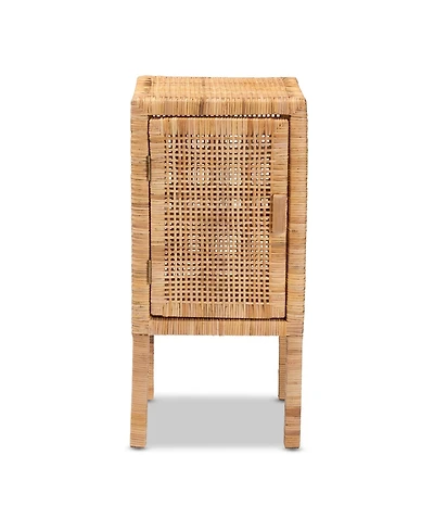 Furniture Vivan 13" Rattan Bohemian Nightstand