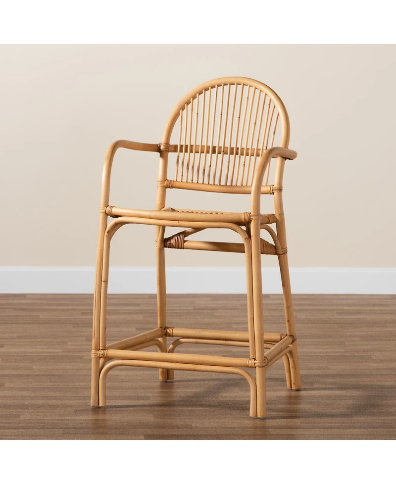 Furniture Tugera 22.5" Rattan Bohemian Counter Stool
