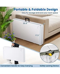 Hongge 35-Inch Folding Mahjong Table for 4 Players with Cup Holders and Card Slots