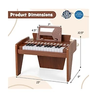 Hongge Kids Mini Digital Piano Keyboard with Lighted Teaching Mode and 25 Keys