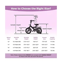 Hongge Kids Adjustable Training Bike with Dual Brake and Safety Features