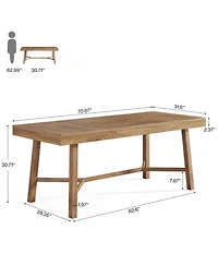 Tribesigns 71-Inch Executive Desk, Farmhouse Office Computer Desk with Sturdy Leg Structure, Writing Table