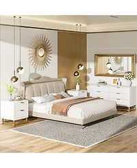 gaomon 4 Drawer Gold Metal Handles and Sturdy Mdf Construction Modern Dresser