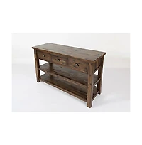 Jofran Artisan's Craft Rustic Farmhouse Distressed Solid Wood 50" Sofa Table