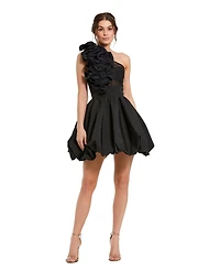 Mac Duggal Women's Taffeta One Shoulder Ruffle Bubble Mini Dress