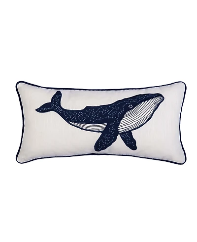 C&F Home Blue Whale Embroidered Throw Pillow